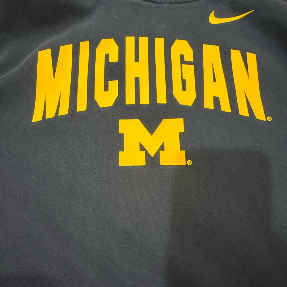Nike Navy and Yellow Michigan Nike hoodie